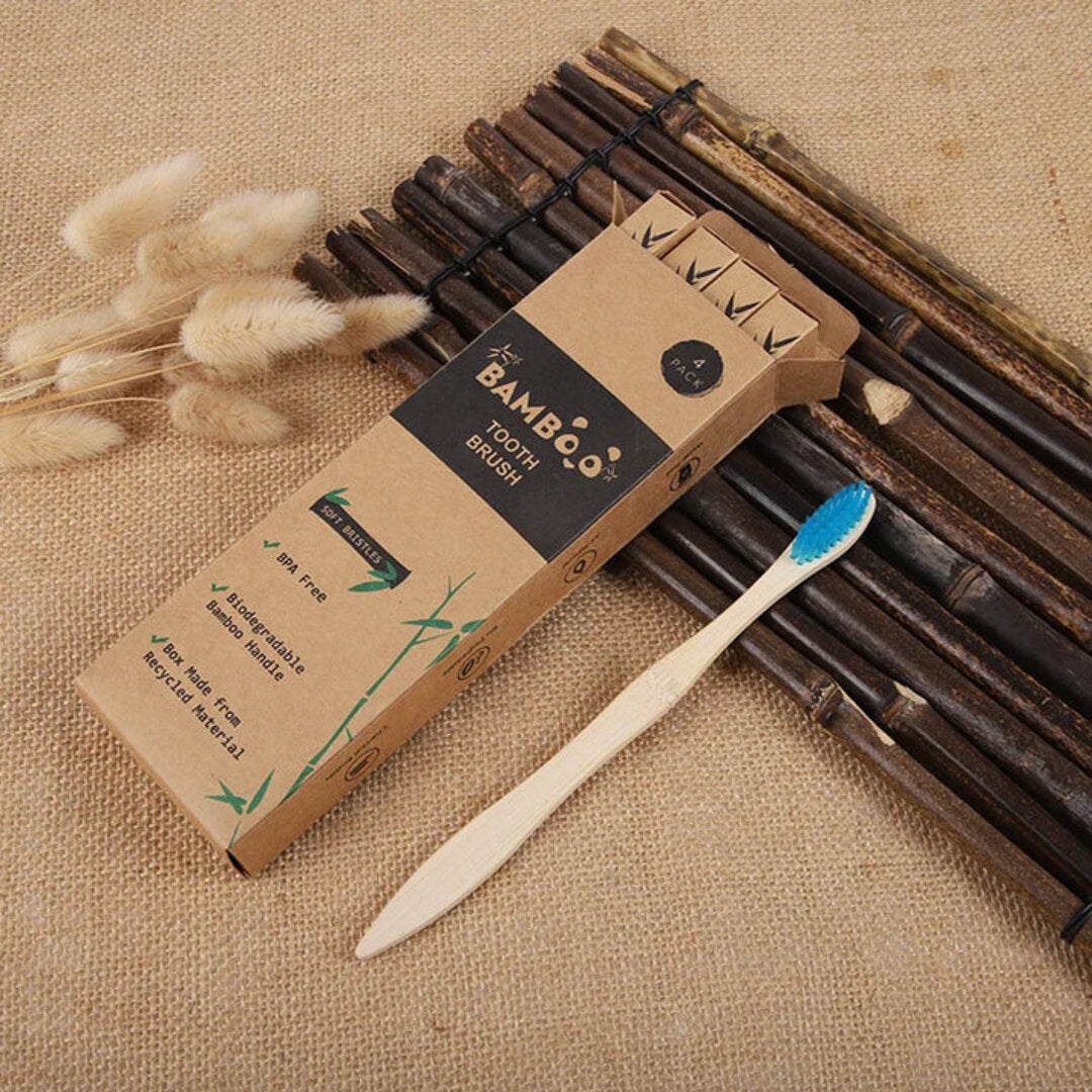 Lot-de-4-brosses-a-dents-bambou-biodegradables-poils-doux-bleu