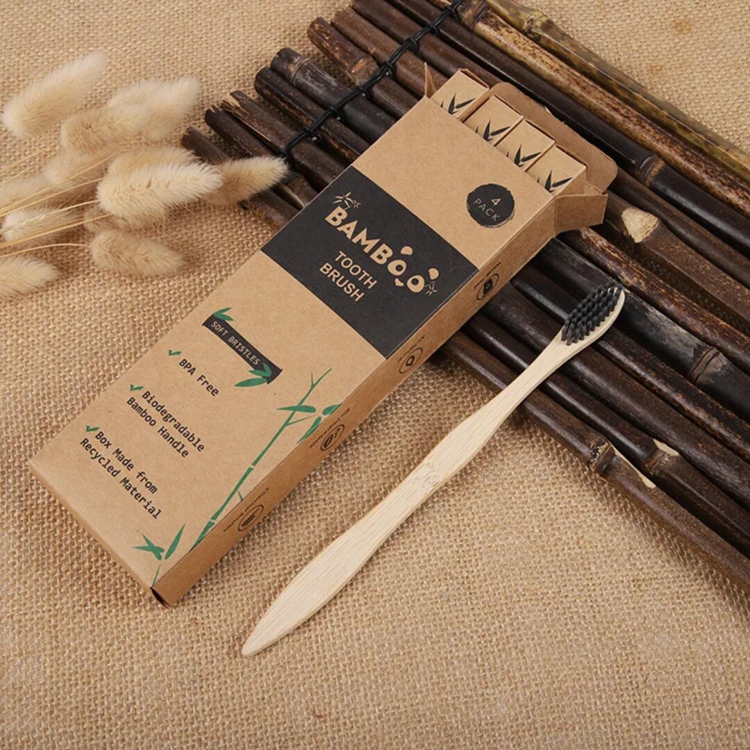 Lot-de-4-brosses-a-dents-bambou-biodegradables-poils-doux-gris