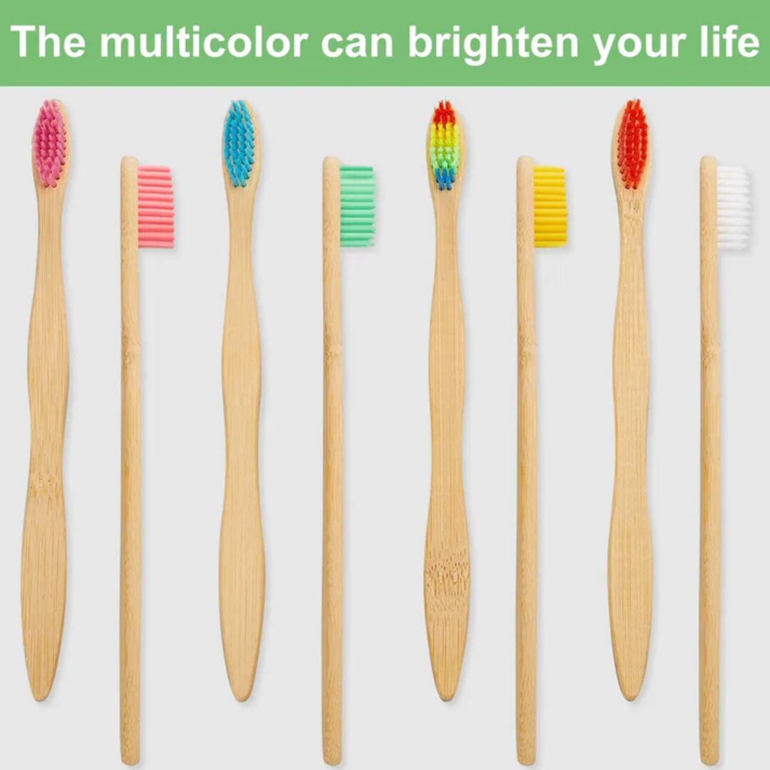Lot-de-4-brosses-a-dents-bambou-biodegradables-poils-doux-multicolore