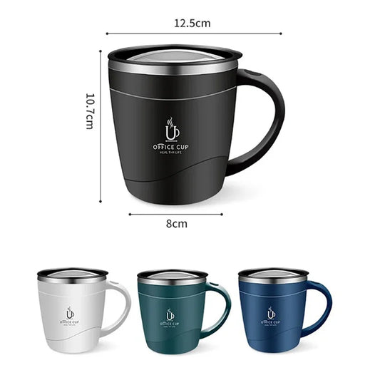 Mug isotherme en inox 500 ml - avec anse et couvercle