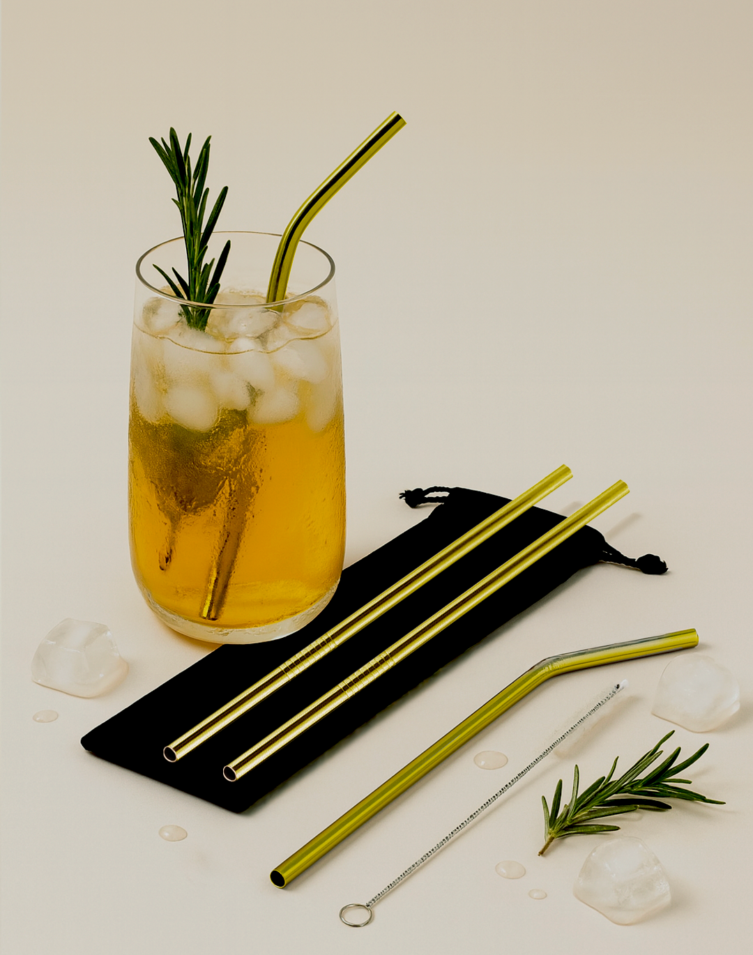 Lot de 4 pailles réutilisables en acier inoxydable - 4 en 1