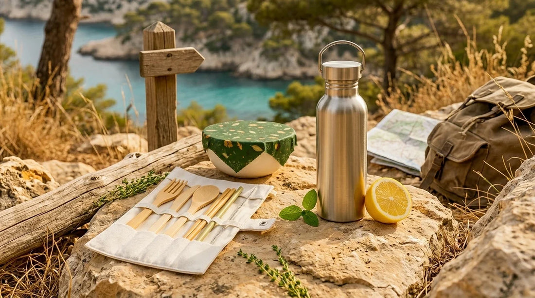 Photographie Ecosense pour l'article « Éco-Tourisme en France : 10 Destinations Vertes pour l'Été » — scène photoréaliste illustrant eco tourisme france, vacances ecolo france, voyage zero dechet provence, parcs nationaux sans voiture, destinations v