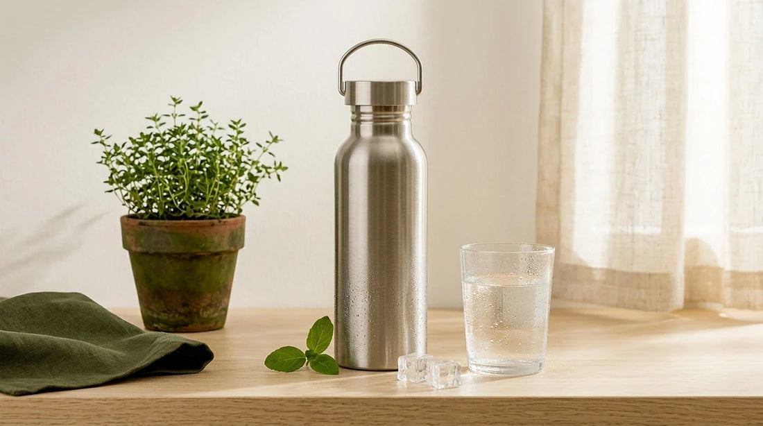 Photographie Ecosense pour l'article « Économiser l'Eau à la Maison : 10 Réflexes Simples » — scène photoréaliste illustrant économiser l'eau à la maison, réduire consommation d'eau, gestes économie d'eau, réduire facture d'eau, consommation eau ADEM