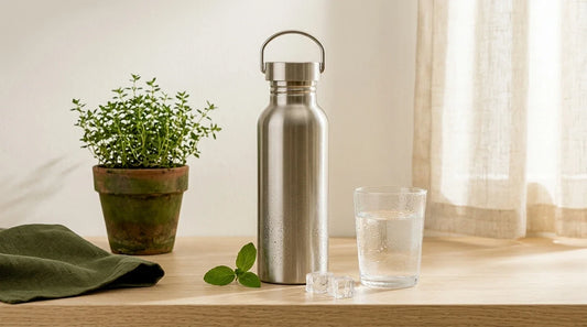 Photographie Ecosense pour l'article « Économiser l'Eau à la Maison : 10 Réflexes Simples » — scène photoréaliste illustrant économiser l'eau à la maison, réduire consommation d'eau, gestes économie d'eau, réduire facture d'eau, consommation eau ADEM