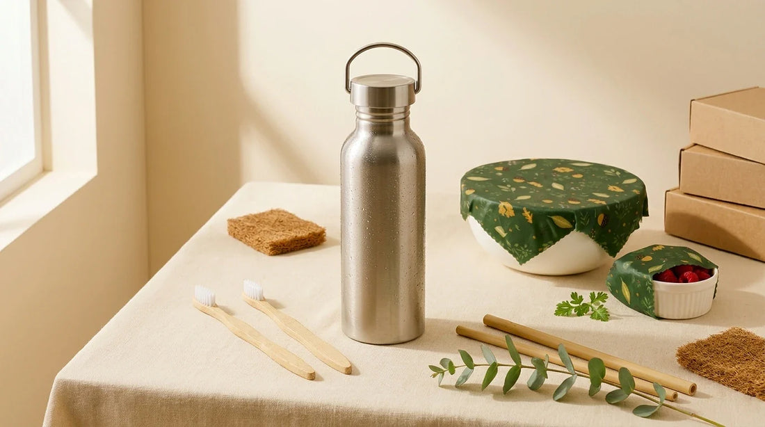 Photographie Ecosense pour l'article « Où Acheter des Produits Écologiques en Ligne : Guide d'Achat, Critères et Labels » — scène photoréaliste illustrant où acheter des produits écologiques en ligne, boutique en ligne zéro déchet France, livraison p