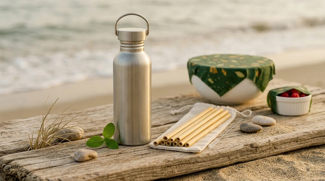 Photographie Ecosense pour l'article « Pollution Plastique des Océans : Chiffres Clés et Solutions » — scène photoréaliste illustrant pollution plastique océans, chiffres pollution plastique, microplastiques océans, solutions plastique usage unique, 