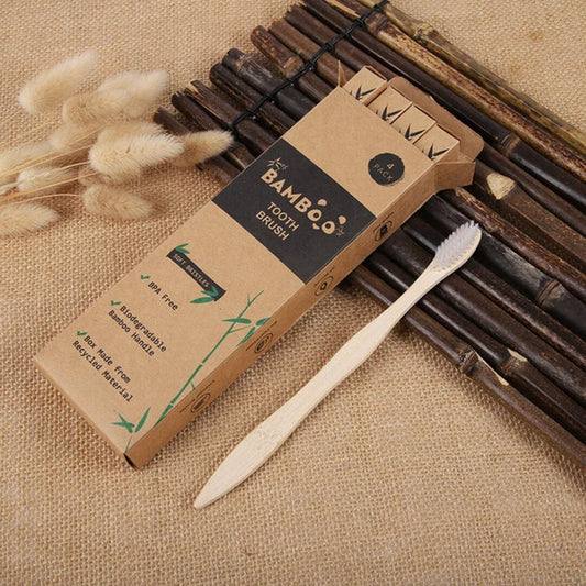 Lot-de-4-brosses-a-dents-bambou-biodegradables-poils-doux-blanc