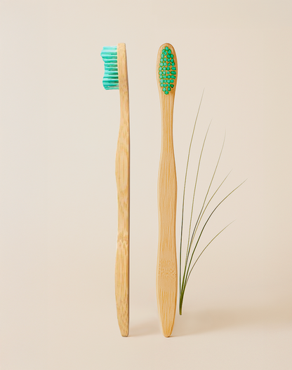 Lot de 4 brosses à dents bambou biodégradables poils doux
