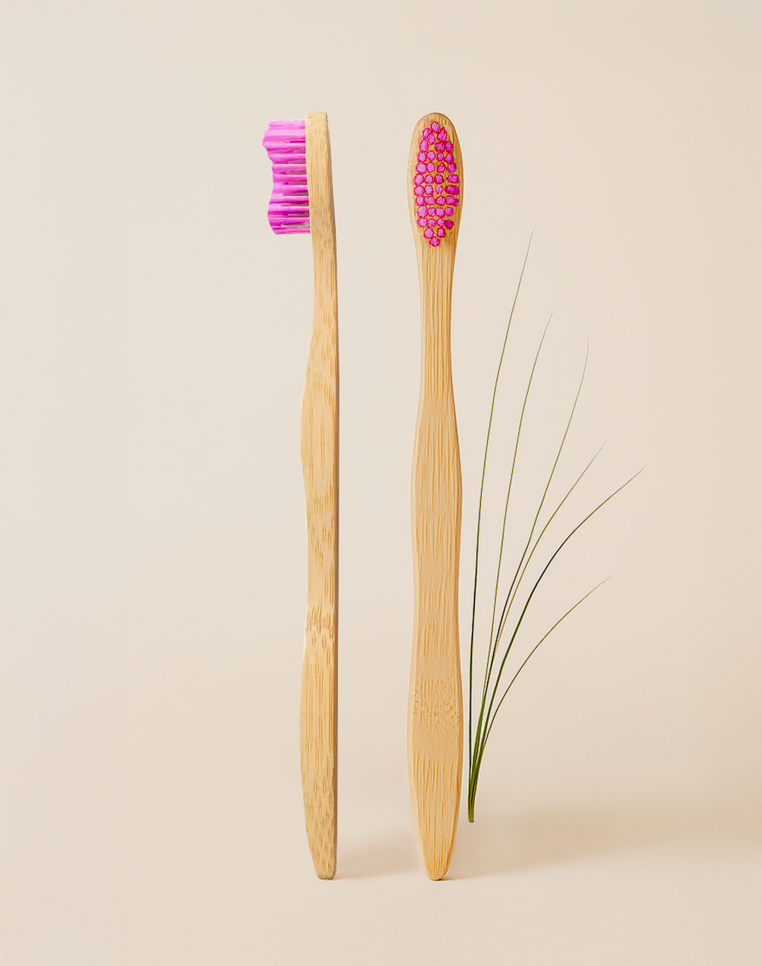 Lot de 4 brosses à dents bambou biodégradables poils doux