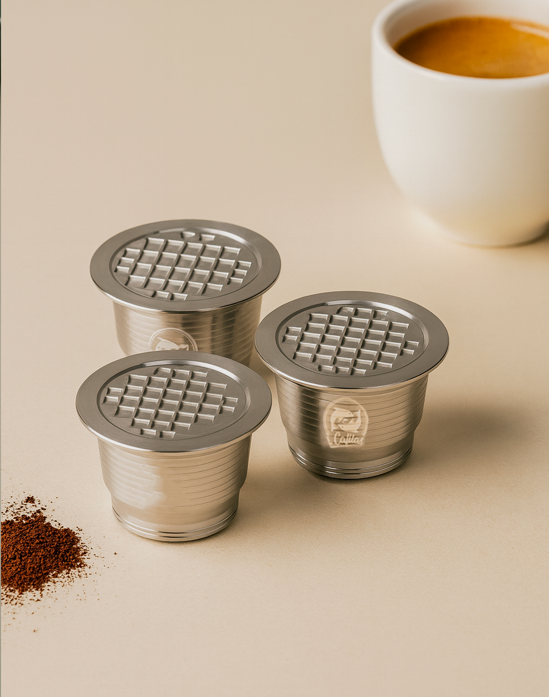 Lot de 3 capsules café réutilisables en inox pour Nespresso