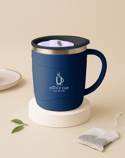 Mug isotherme en inox 500 ml - avec anse et couvercle