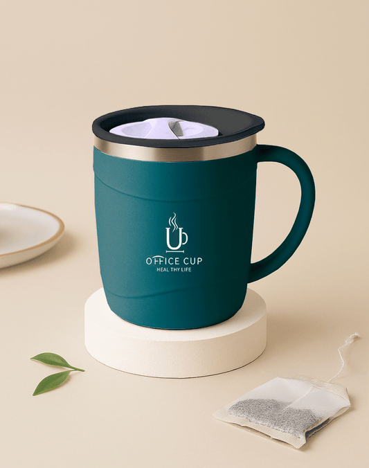 Mug isotherme en inox 500 ml - avec anse et couvercle